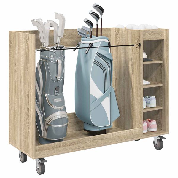 vidaXL Golf Cabinet with Wheel Plain Sonoma Oak 120 x 45 x 98 cm