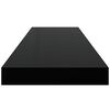 vidaXL Floating Wall Shelves 2 pcs High Gloss Black 80x23.5x3.8 cm MDF