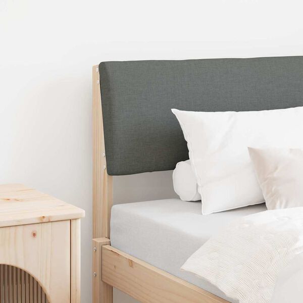 vidaXL Upholstered Headboard Dark Grey 75 cm Solid Pine Wood