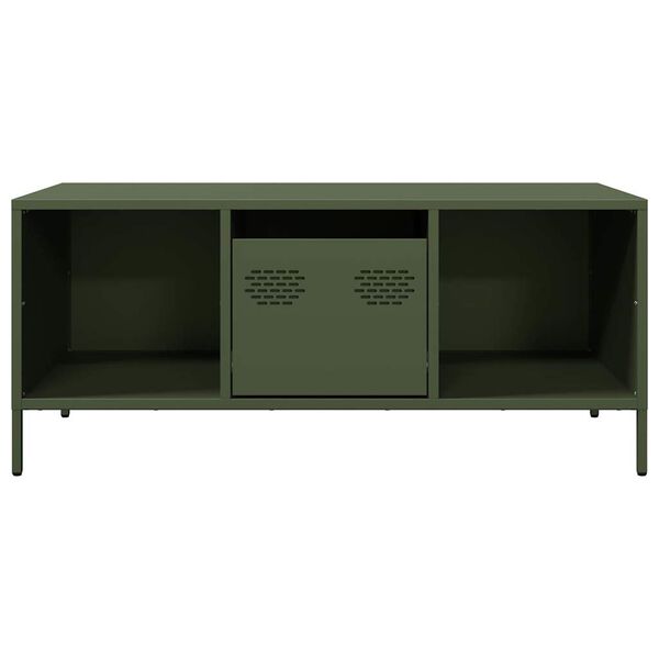 vidaXL Coffee Table Olive Green 101.5x50x43.5 cm Cold-rolled Steel