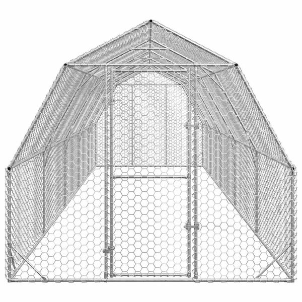 vidaXL Chicken Run 2.5x10x2.25 m Galvanised Steel