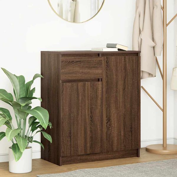 vidaXL Sideboard with Drawer Brown Oak 71x35x84 cm Engineered Wood