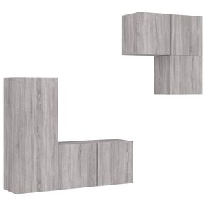 vidaXL 4 Piece TV Wall Units Grey Sonoma Engineered Wood
