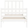 vidaXL Bed Frame without Mattress White Single Solid Wood Pine