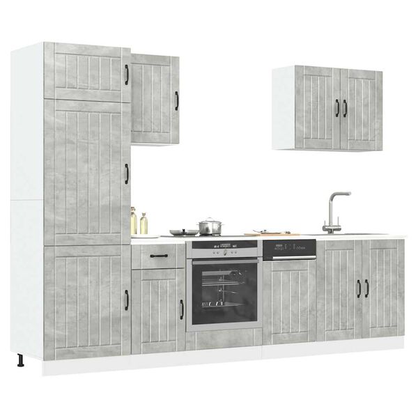 vidaXL 7 Piece Kitchen Cabinet Set Lucca Concrete Grey Engineered Wood