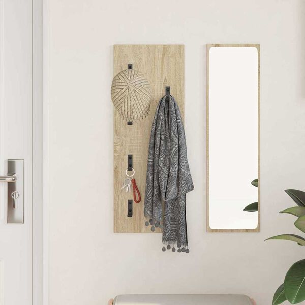 vidaXL Wall-Mounted Coat Rack Wall-mounted Sonoma Oak 30 x 1.5 x 80 cm