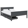 vidaXL Bed Frame without Mattress Dark Grey Solid Wood Pine 160x200 cm (322206+321990)