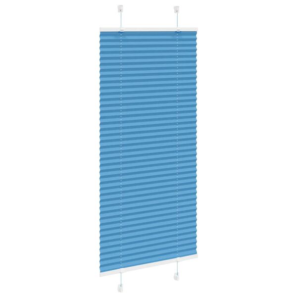 vidaXL Pleated Blind Blue 60x150 cm Fabric Width 59.4 cm Polyester