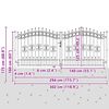 vidaXL Fence Gate with Spear Top Black 305x125 cm Powder-coated Steel