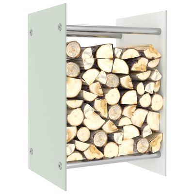 vidaXL Firewood Rack White 40x35x60 cm Glass