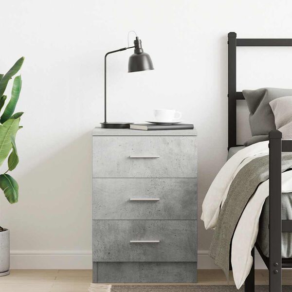 vidaXL Bedside Cabinet Concrete Grey 38x35x56 cm Engineered Wood