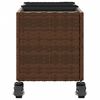 vidaXL Garden Planter with Wheels and 3 Pots Brown 107x32x38 cm Poly Rattan