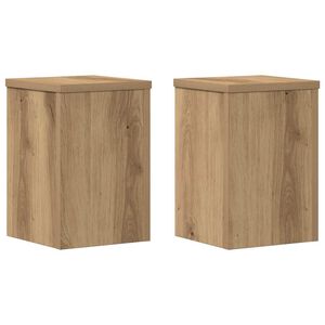 vidaXL Plant Stands 2 pcs Artisan Oak 20x20x30 cm Engineered Wood