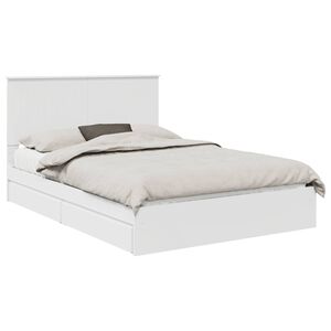 vidaXL Storage Bed with Headboard White 140 x 200 cm Engineered Wood