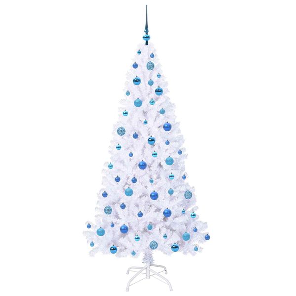 vidaXL Artificial Christmas Tree with Stand White 180 cm PVC and Steel