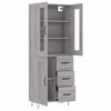 vidaXL Highboard Grey Sonoma 69.5x34x180 cm Engineered Wood