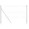 vidaXL Ground Fix Welded Wire Fence 25 x 1 m Galvanised Steel Silver