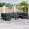 vidaXL Garden Sofa Set with Cushion 10 pcs Black Aluminium