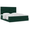 vidaXL Ottoman Bed with Mattresses Dark Green 180x200cm Velvet