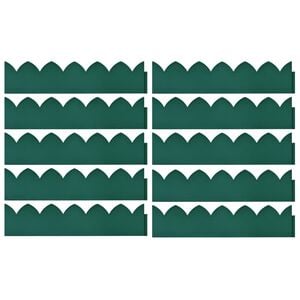 vidaXL Lawn Edgings 10 pcs Green 65x15 cm PP