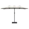 vidaXL Garden Parasol Sand and Anthracite 385 x 209 x 244 cm Polyester