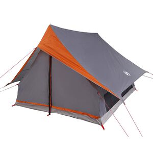 vidaXL Family Tent with Roof Grey and Orange 256 x 256 x 185 cm