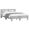 vidaXL Bed Frame with LED without Mattress Concrete Grey 135x190 cm Double