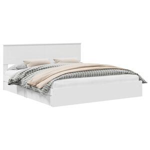 vidaXL Storage Bed with Drawer White 180 x 200 cm Engineered Wood