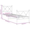 vidaXL Metal Bed Frame without Mattress with Footboard White 80x200cm