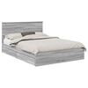 vidaXL Storage Bed Grey Sonoma 140 x 200 cm Engineered Wood