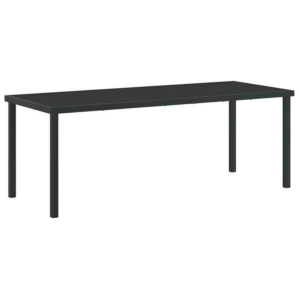 vidaXL Garden Table Black 200 x 80 x 73 cm Metal