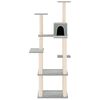 vidaXL Cat Tree with Sisal Scratching Posts Light Grey 153 cm