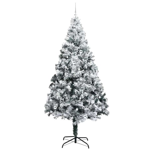 vidaXL Artificial Christmas Tree with 300 LEDs with Stand White 240 cm