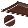 vidaXL Manual Retractable Awning with LEDs Brown 600x350 cm