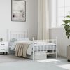vidaXL Metal Bed Frame without Mattress with Footboard White 90x190cm