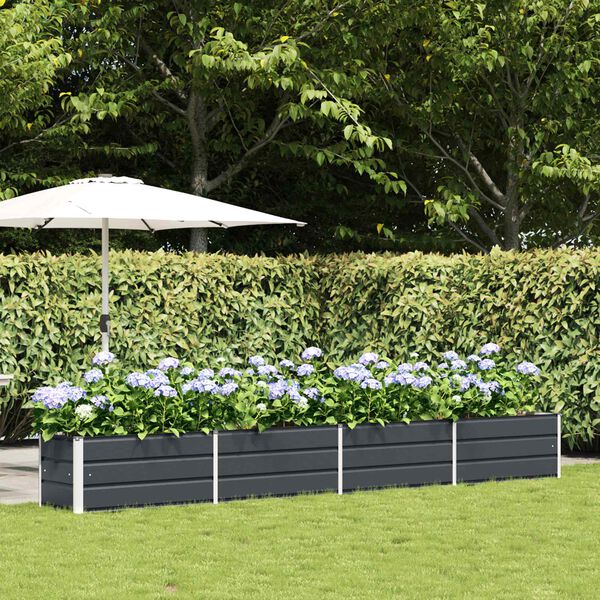 vidaXL Planter Anthracite 385 x 50 x 45 cm Galvanised Steel