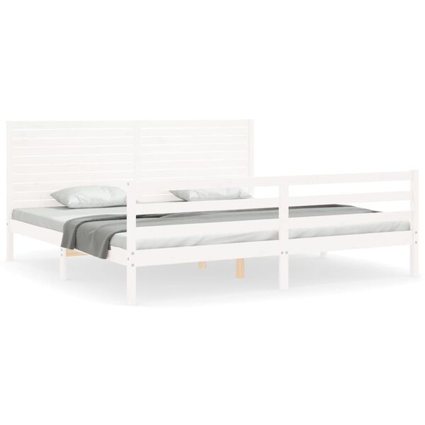 vidaXL Bed Frame without Mattress White 200x200 cm Solid Wood
