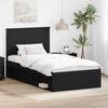 vidaXL Bed Frame with Headboard Black 100 x 200 cm Solid Pine Wood