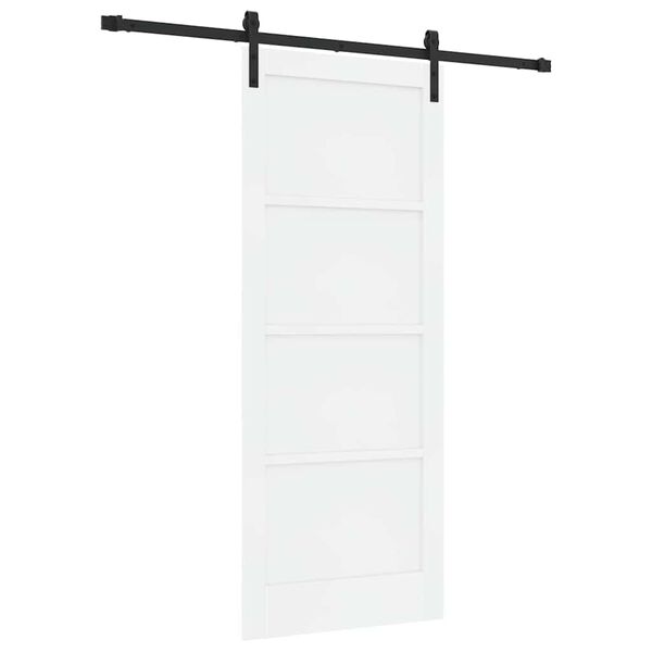 vidaXL Sliding Door White and Black 83 x 202 cm Solid Pine Wood