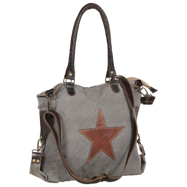 vidaXL Star Handbag Dark Grey 63 x 41 cm Canvas