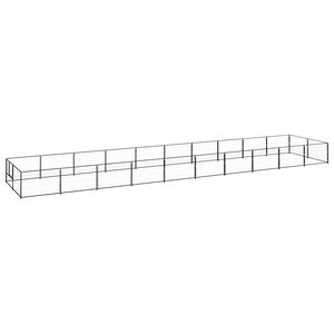 vidaXL Dog Kennel Black 20 m&sup2; Steel