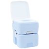 vidaXL Camping Toilet Manual Light Blue and White 41.5 x 36.5 x 42 cm