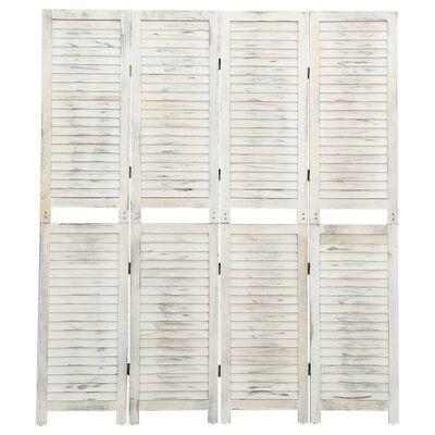vidaXL 4-Panel Room Divider Cream 140x165 cm Wood