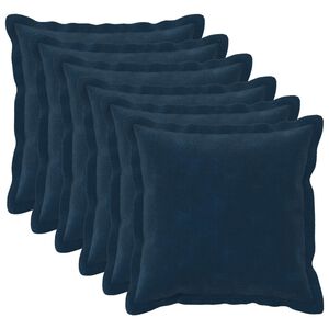 vidaXL Throw Pillow 6 pcs HOUTEN Blue 30 x 30 cm Microfiber Fleece