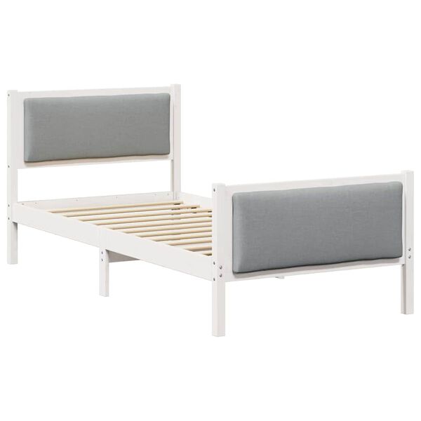 vidaXL Bed Frame with Headboard Light Grey 100 x 200 cm Fabric