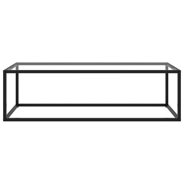 vidaXL Coffee Table Black with Tempered Glass 120x60x35 cm
