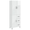 vidaXL Cabinet Set 2 pcs High Gloss White Engineered Wood