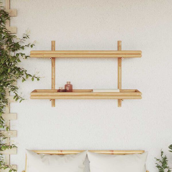 vidaXL Wall Shelf with Shelf Brown 100 x 26 x 60 cm Bamboo
