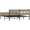 vidaXL Metal Bed Frame without Mattress Sonoma Oak 183x213 cm