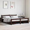 vidaXL Bed Frame without Mattress Dark Brown Solid Pinewood 160x200 cm (322086+2x321988)